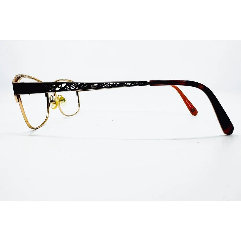 Liz Claiborne Eyeglasses Womens Black Gold Filigree L655 09Q 54-16-140